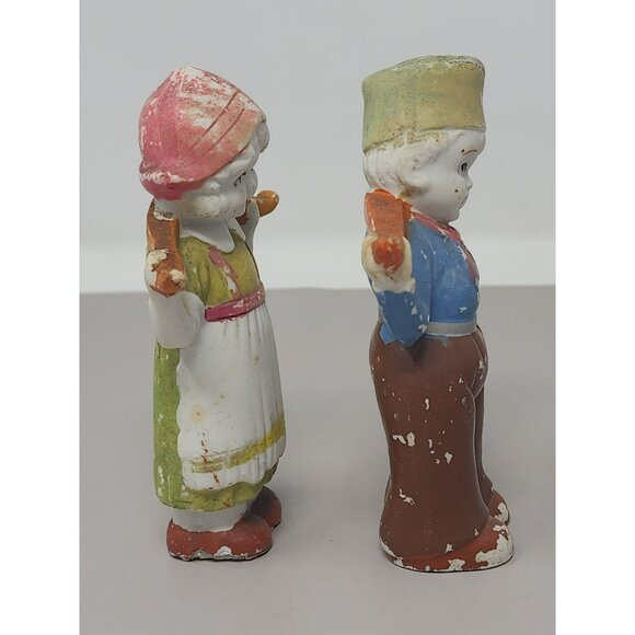 Lot of 2 Vintage‎ 1930s Japan Bisque Milk Maid Girl and Boy Figurines - Picture 4 of 10
